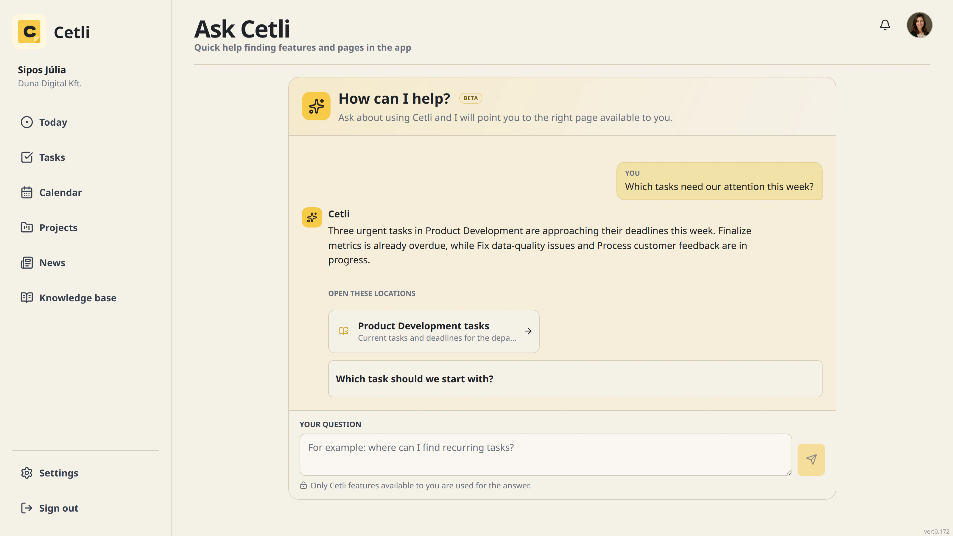 A sourced Ask Cetli AI answer