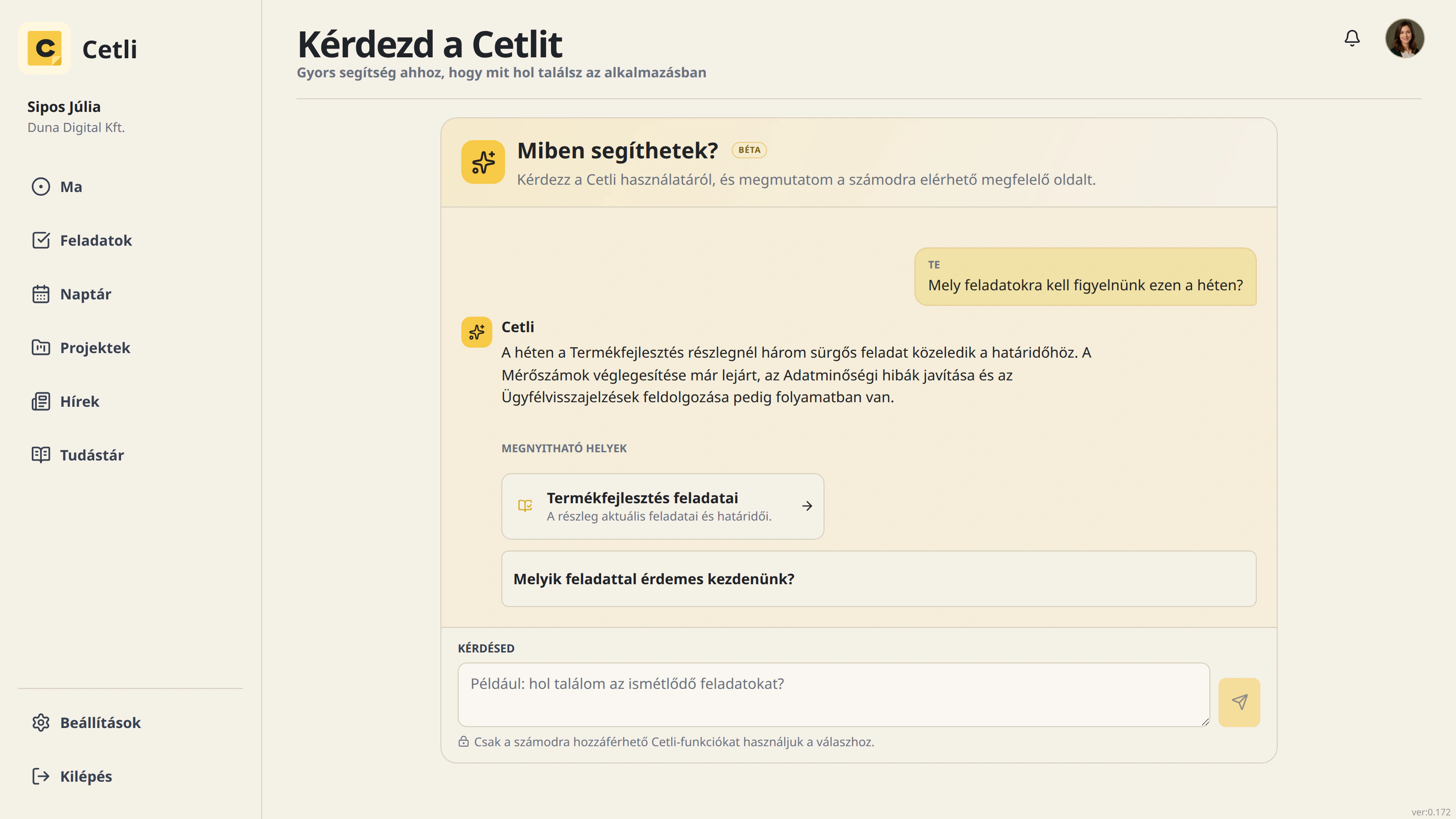 A Kérdezd a Cetlit forráshivatkozásos AI-válasza