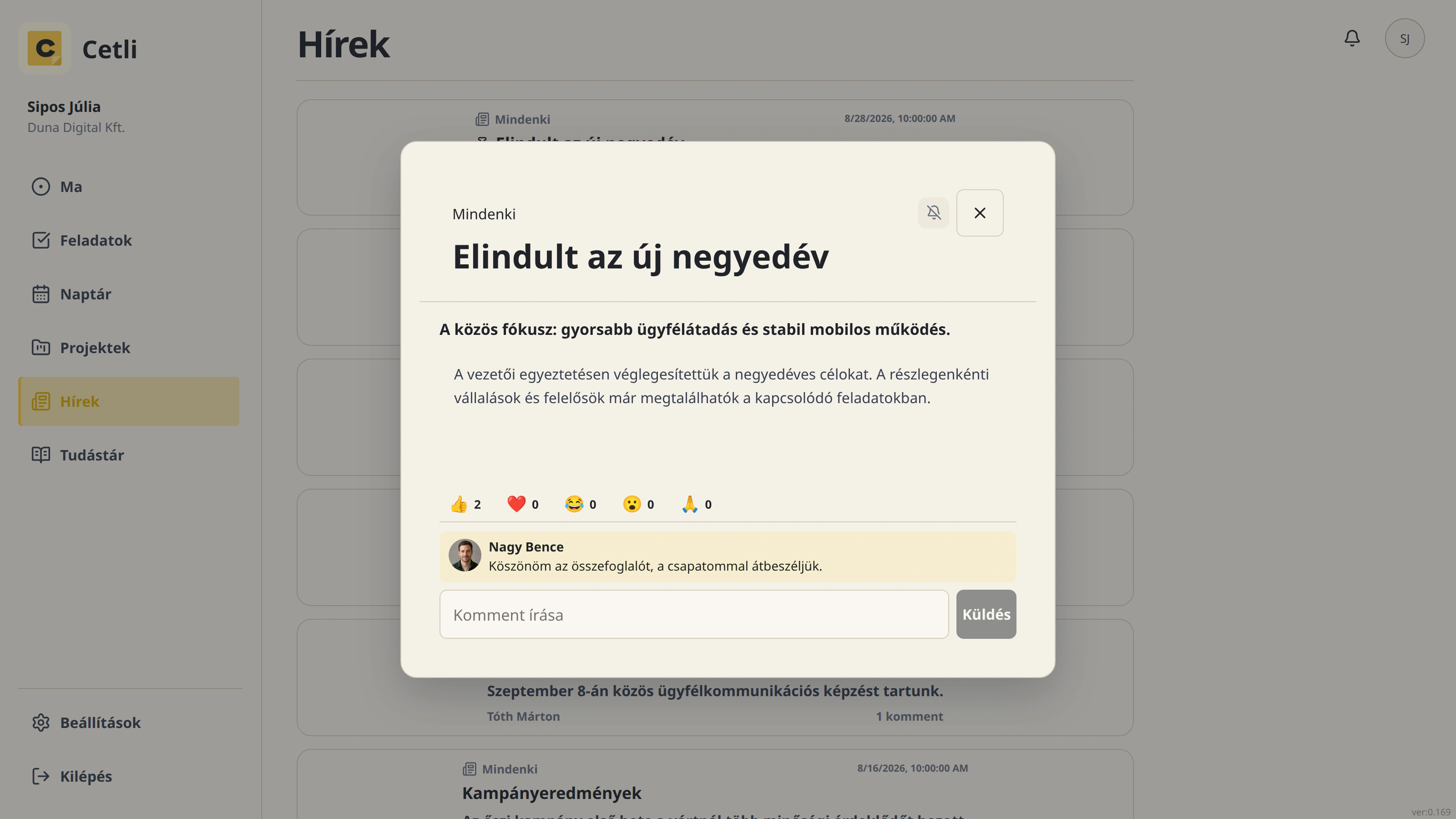 Valódi belső hír részletei a Cetliben