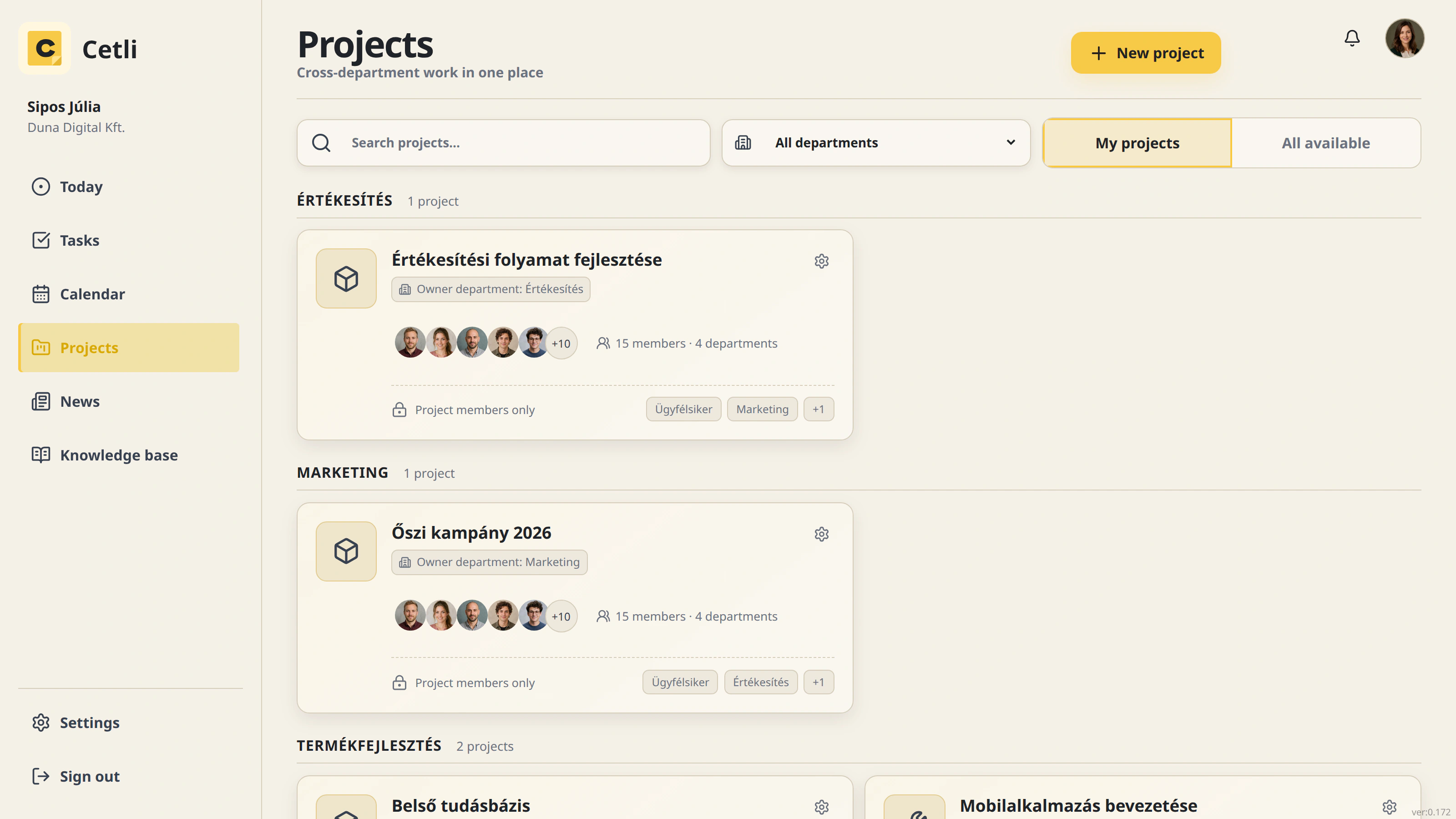The real Cetli project list