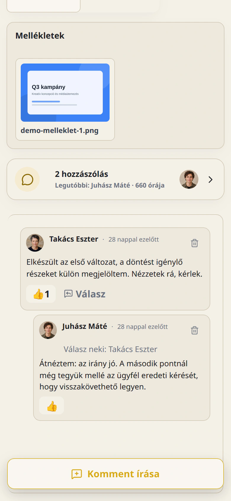A Cetli feladatkommentjei mobilon