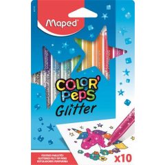   Filctoll készlet, 2,8 mm, csillámos, MAPED "Color'Peps Glitter", 10 különböző szín