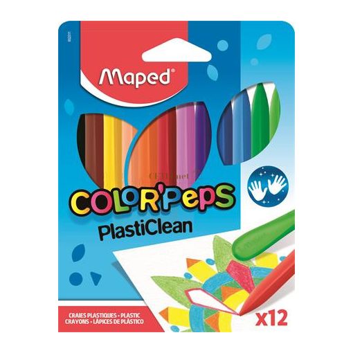 Zsírkréta, MAPED "Color'Peps" PlastiClean, 12 különböző szín