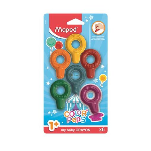 Zsírkréta, MAPED "Color'Peps Baby", 6 különböző szín