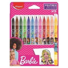   Filctoll készlet, 2,8 mm, kimosható, MAPED "Barbie", 12 különböző szín