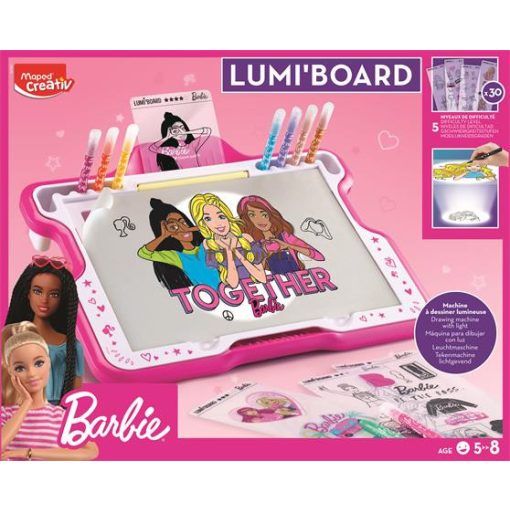 Kreatív készségfejlesztő rajzkészlet, MAPED CREATIV "Lumi Board Barbie"