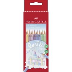   Színes ceruza készlet, hatszögletű, FABER-CASTELL, 10 különböző pasztell szín