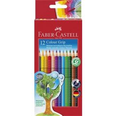   Színes ceruza készlet, háromszögletű, FABER-CASTELL "Grip 2001", 12 különböző szín