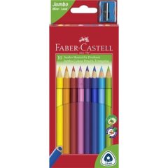   Színes ceruza készlet, háromszögletű, FABER-CASTELL "Jumbo", 10 különböző szín