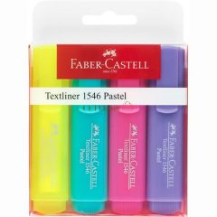   Szövegkiemelő készlet, 1-5 mm, FABER-CASTELL "1546 Pastel", 4 különböző szín