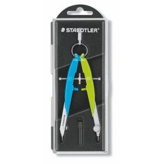   Körző készlet, precíziós, 2 darabos, STAEDTLER "Mars Comfort 556", neon kék/zöld